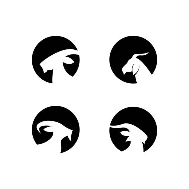 Keçi silueti simgesi vektör illüstrasyon şablonu tasarımı