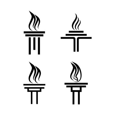 Meşale simgesi vektör illüstrasyon şablonu tasarımı