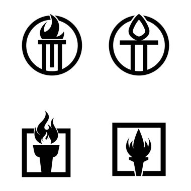 Meşale simgesi vektör illüstrasyon şablonu tasarımı