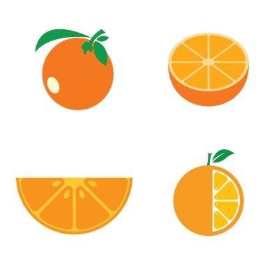 Taze Portakal Meyvesi, Limon Limonlu Greyfurt Grafik ikonu çizim şablonu tasarımı