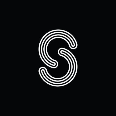 Premium S harfi monogram konsept vektör çizim şablonu tasarımı