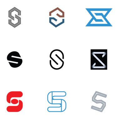 S harfi logo tasarım vektörü