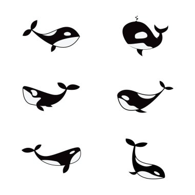 balina simgesi vektör illüstrasyon şablonu tasarımı