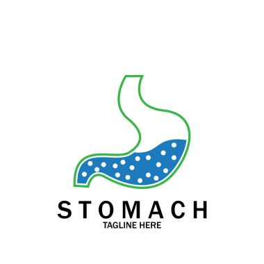 Mide Logosu illüstrasyon tasarımı yaratıcı Gastroenteroloji Sağlıklı Logo ögesi simgesi Mide Sağlık ikonu vektör şablonu