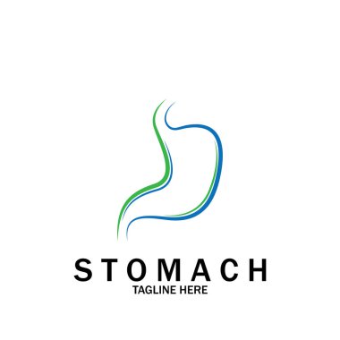 Mide Logosu illüstrasyon tasarımı yaratıcı Gastroenteroloji Sağlıklı Logo ögesi simgesi Mide Sağlık ikonu vektör şablonu