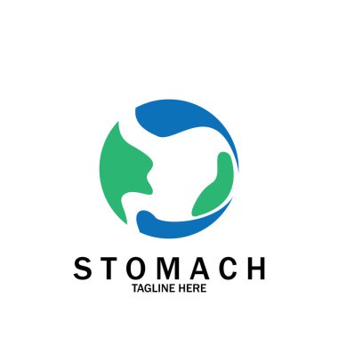 Mide Logosu illüstrasyon tasarımı yaratıcı Gastroenteroloji Sağlıklı Logo ögesi simgesi Mide Sağlık ikonu vektör şablonu