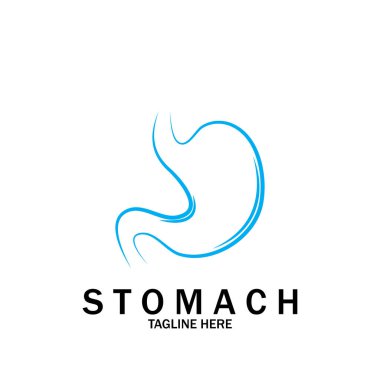 Mide Logosu illüstrasyon tasarımı yaratıcı Gastroenteroloji Sağlıklı Logo ögesi simgesi Mide Sağlık ikonu vektör şablonu