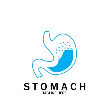 Mide Logosu illüstrasyon tasarımı yaratıcı Gastroenteroloji Sağlıklı Logo ögesi simgesi Mide Sağlık ikonu vektör şablonu