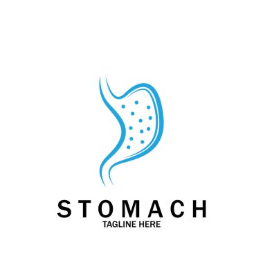 Mide Logosu illüstrasyon tasarımı yaratıcı Gastroenteroloji Sağlıklı Logo ögesi simgesi Mide Sağlık ikonu vektör şablonu