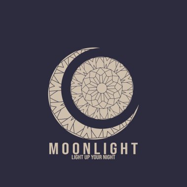 Ay Güneşi Mozaiği soyut ikon vektör illüstrasyon şablonu tasarımı