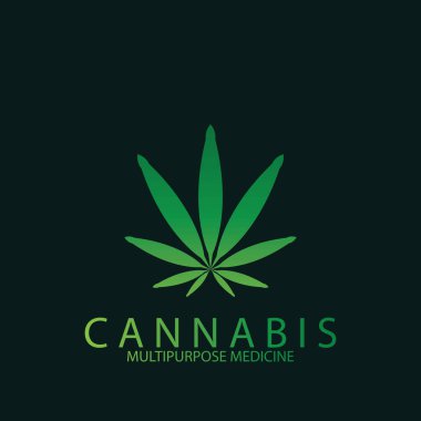 CBD THC tasarım logo vektör illüstrasyon şablonu tasarımı için esrar