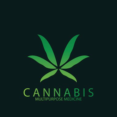 CBD THC tasarım logo vektör illüstrasyon şablonu tasarımı için esrar