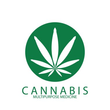 CBD THC tasarım logo vektör illüstrasyon şablonu tasarımı için esrar