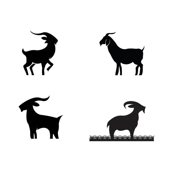 Ziege Silhouette Symbol Vektor Illustration Vorlage Design — Stockvektor