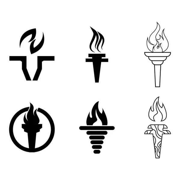 Torch Icon Vector Illustration Template Design — Stock Vector