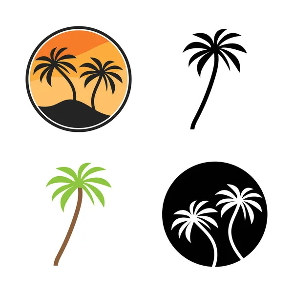 Kokosový Strom Plážové Letovisko Letní Vektorové Ilustrační Šablony — Stockový vektor