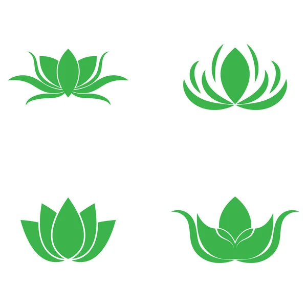 Belle Fleur Lotus Icône Vectoriel Illustration Modèle Conception — Image vectorielle