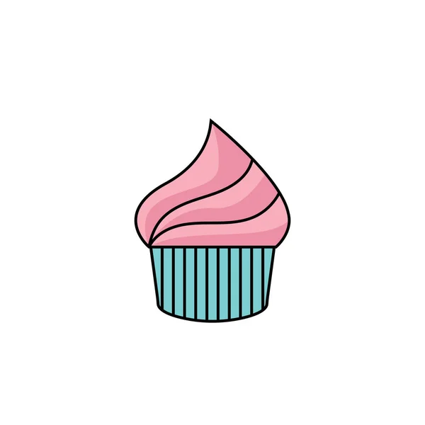 Delicioso Cupcake Icono Vector Ilustración Plantilla Diseño — Archivo Imágenes Vectoriales