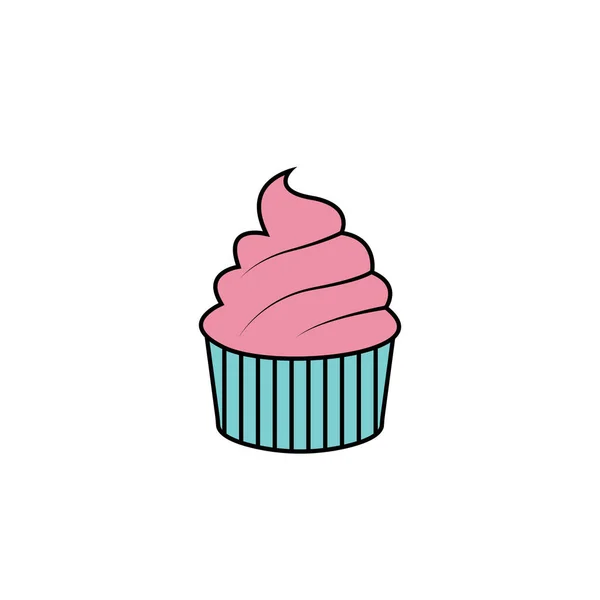 Deliziosa Icona Cupcake Vettoriale Illustrazione Modello Design — Vettoriale Stock