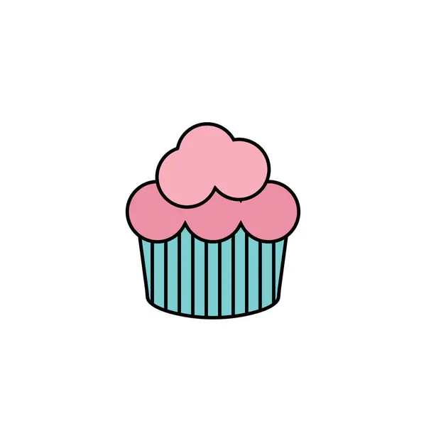 Läcker Cupcake Ikon Vektor Illustration Mall Design — Stock vektor