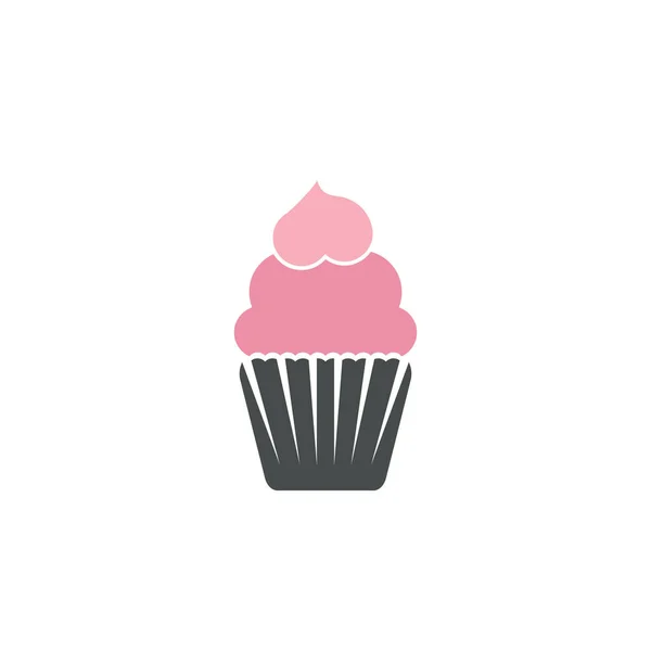 Delicious Cupcake Icon Vector Illustration Template Design — Stock Vector