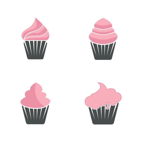 Delicious Cupcake Icon Vector Illustration Template Design — Stock Vector