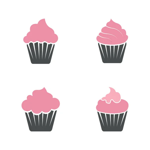 Köstliche Cupcake Symbol Vektor Illustration Vorlage Design — Stockvektor