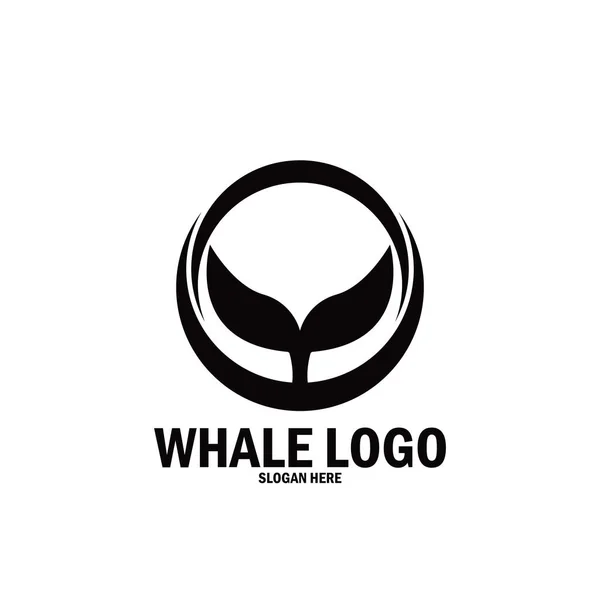 Disegno Semplice Modello Illustrazione Vettoriale Icona Logo Balena — Vettoriale Stock