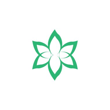 Yeşil yapraklı bahçe ikonu vektör illüstrasyon şablonu tasarımı