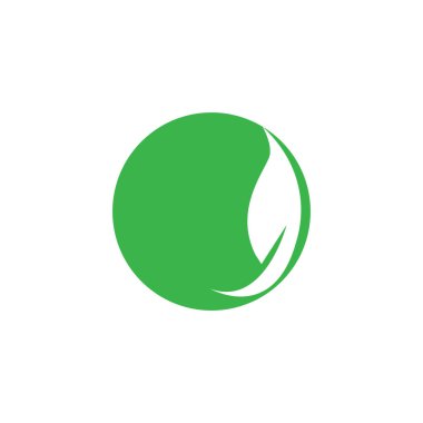 Yeşil yapraklı bahçe ikonu vektör illüstrasyon şablonu tasarımı