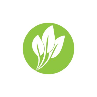 Yeşil yapraklı bahçe ikonu vektör illüstrasyon şablonu tasarımı