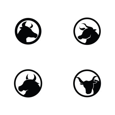 Uzun Boynuzlu Boğa Sığır Sığır Başı Toro Taurus logosu