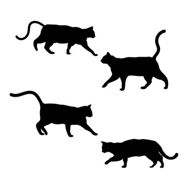 kedi silueti logo simgesi vektör illüstrasyon şablon tasarımı