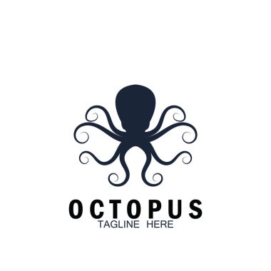 ahtapot simgesi vektör çizim şablonu tasarımı