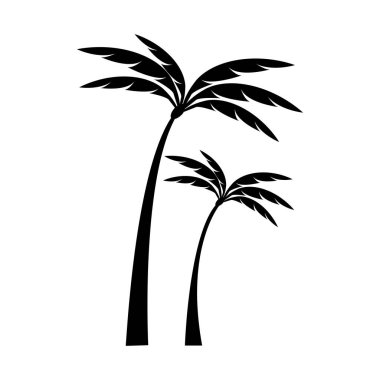 Palmiye ağacı logo şablonu vektör çizimi