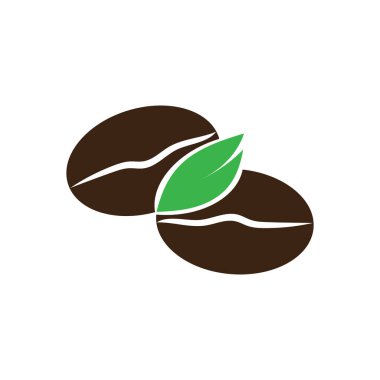 leaf and coffe icon vector illustration template design