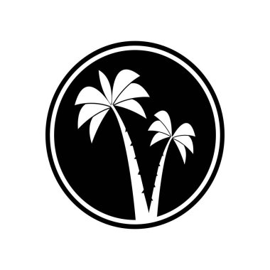 Palmiye ağacı logo şablonu vektör çizimi