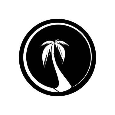 Palmiye ağacı logo şablonu vektör çizimi