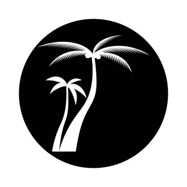 Palmiye ağacı logo şablonu vektör çizimi
