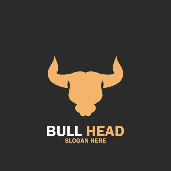 Long Horn Bull Buffalo Cow Cattle Head Toro Taurus Logo — Image vectorielle