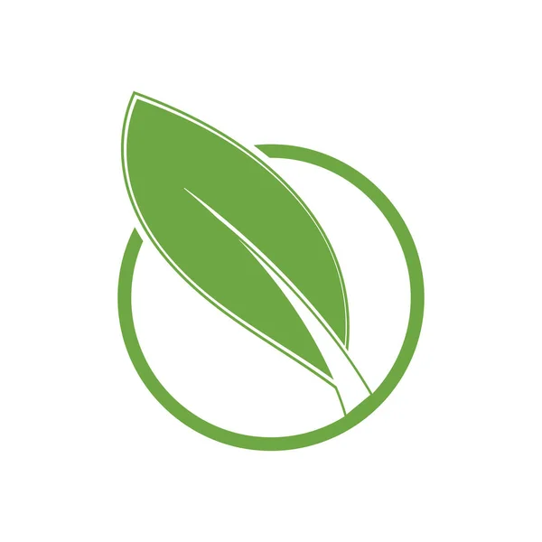 Leaf Ecology Icon Vector Illustration Template Design — Vetor de Stock