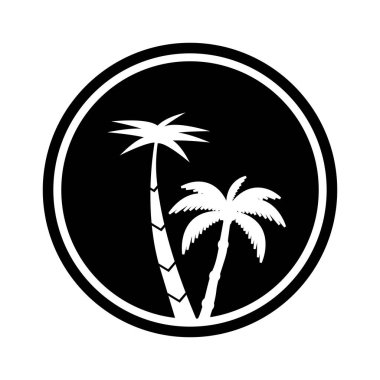 Palmiye ağacı logo şablonu vektör çizimi