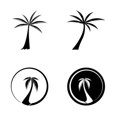 Palmiye ağacı logo şablonu vektör çizimi