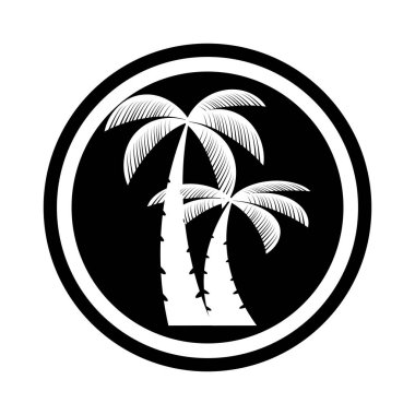 Palmiye ağacı logo şablonu vektör çizimi