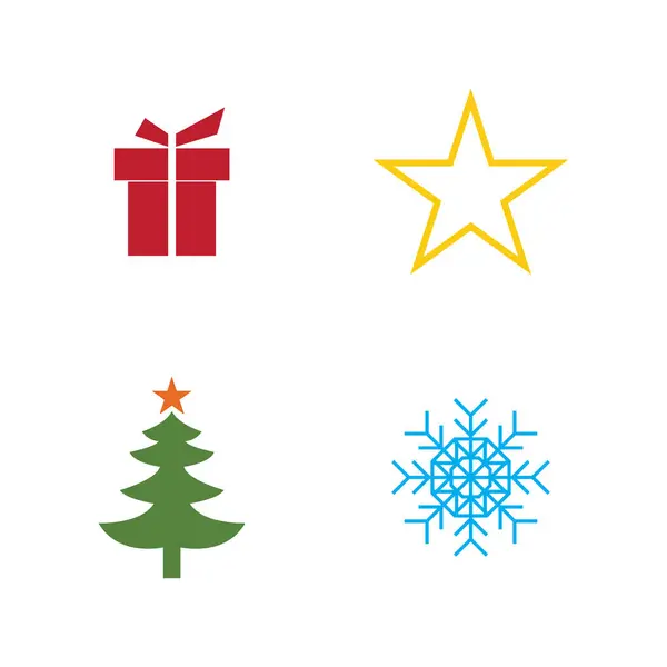 Set Christmas Icon Vector Logor Illustration Template Design — Stock Vector