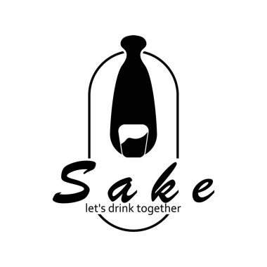 Sake logo simgesi vektör illüstrasyon şablon tasarımı