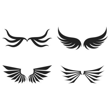 kanat simgesi vektör logo ilüstrasyon şablonu