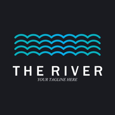 Nehir logo simgesi vektör illüstrasyon şablonu tasarımı