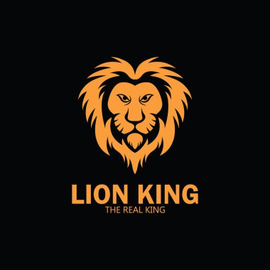 Aslan Kral logo simgesi şablon tasarımı