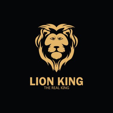 Aslan Kral logo simgesi şablon tasarımı